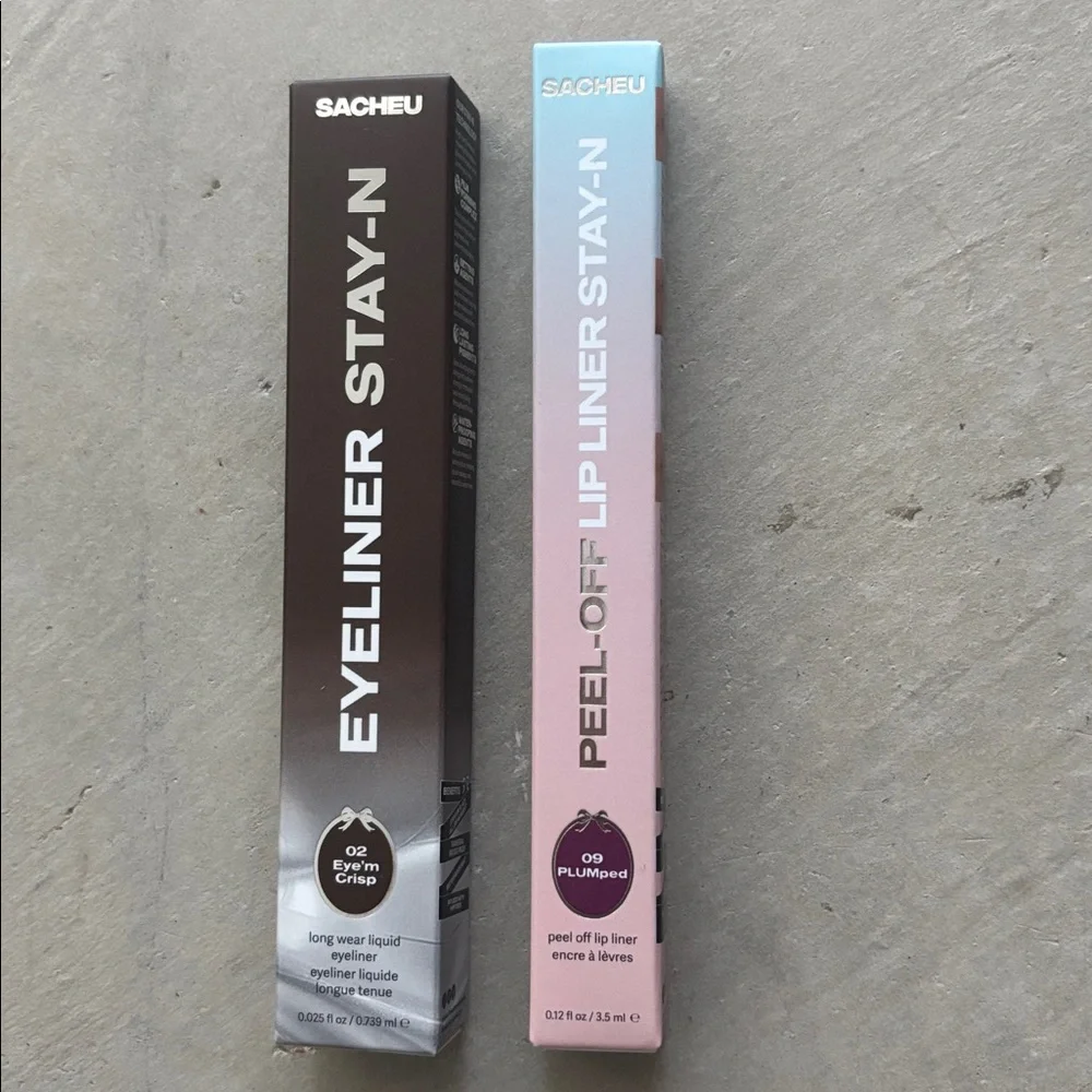 New, Sealed Sacheu Peel Off Lip Liner STAY-N & Sacheu Liquid Eyeliner STAY-N